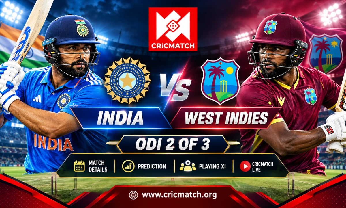 Read more about the article India Vs West Indies ODI 2 of 3: Match Details, Prediction, Playing XI & CricMatch Live